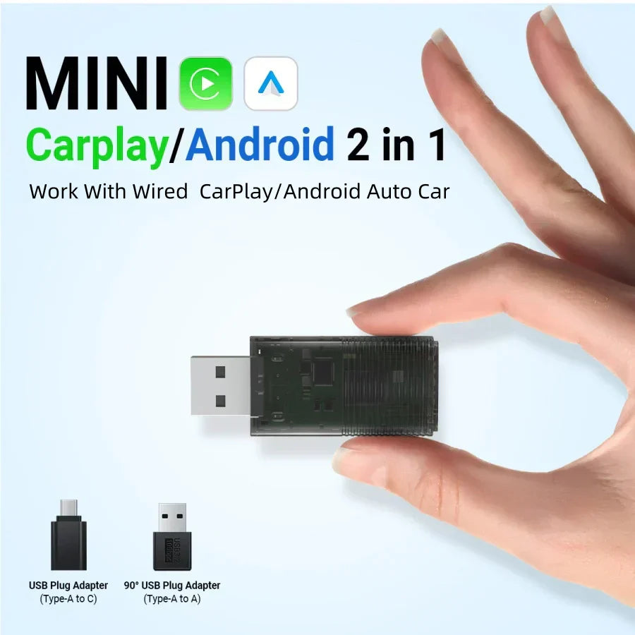 Mini Draadloze CarPlay/Android Auto Adapter