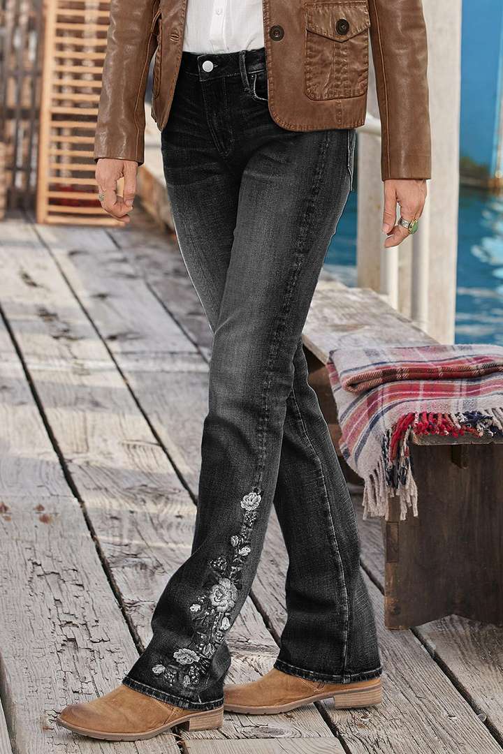 Flamingo - Flower Denim Broek