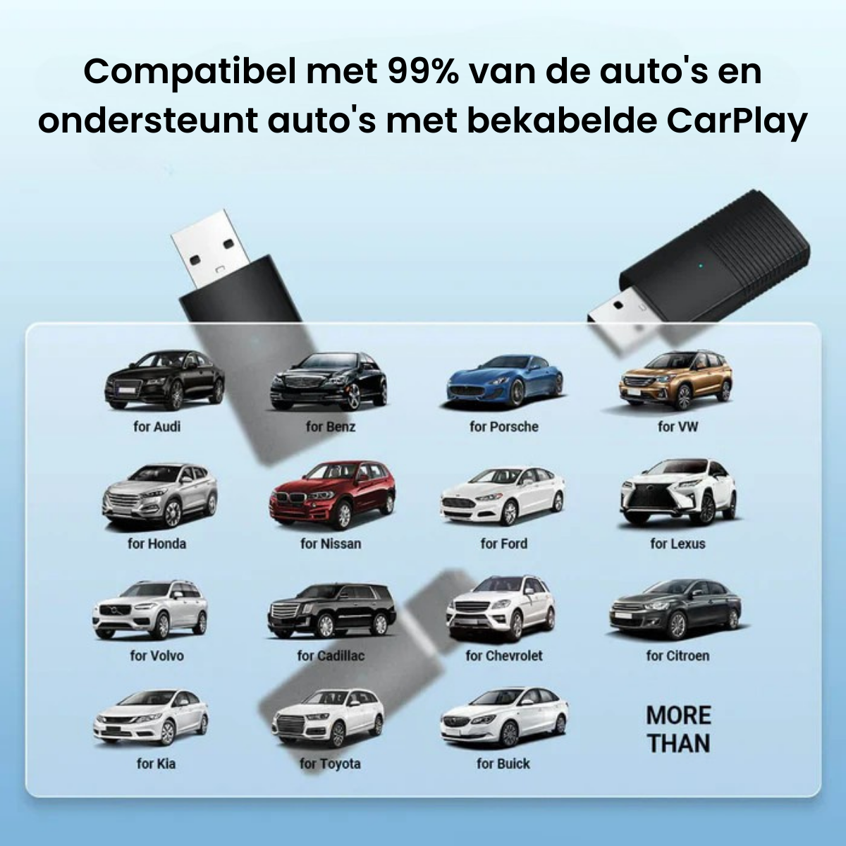 Mini Draadloze CarPlay/Android Auto Adapter