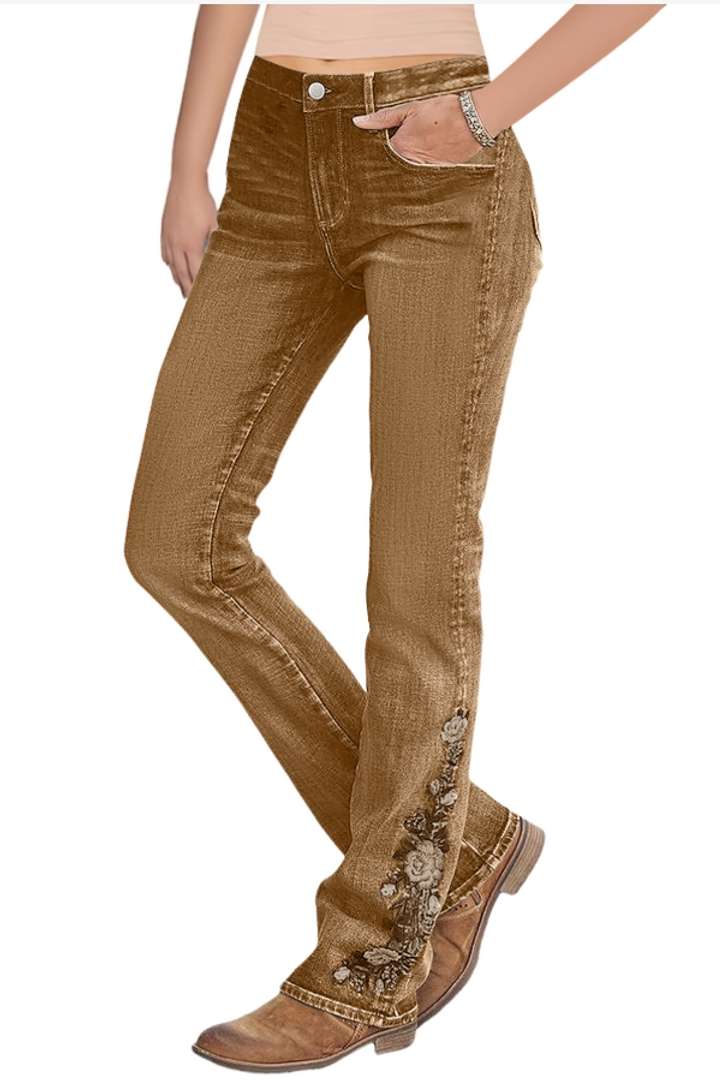 Flamingo - Flower Denim Broek