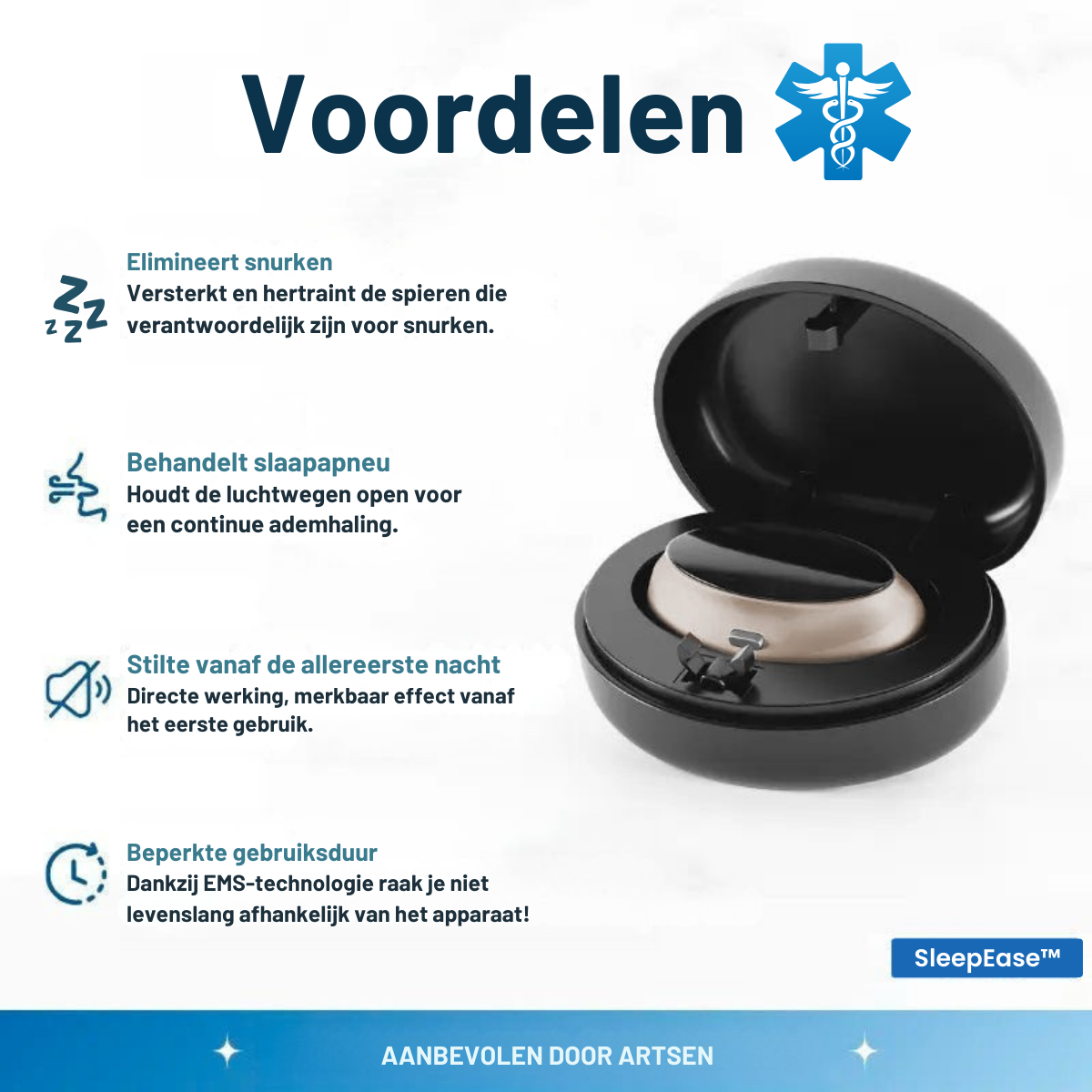 SleepEase -  Professioneel anti-snurkapparaat