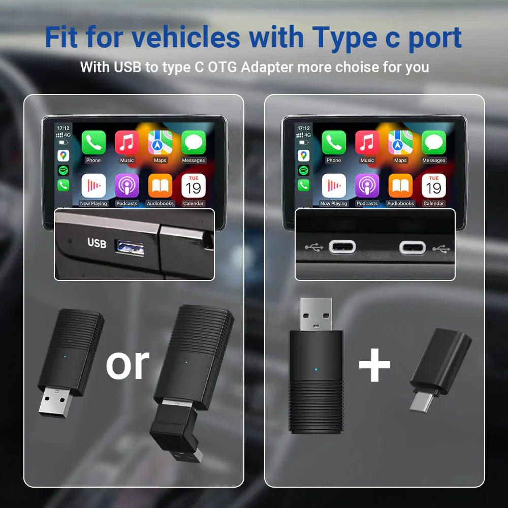 Mini Draadloze CarPlay/Android Auto Adapter