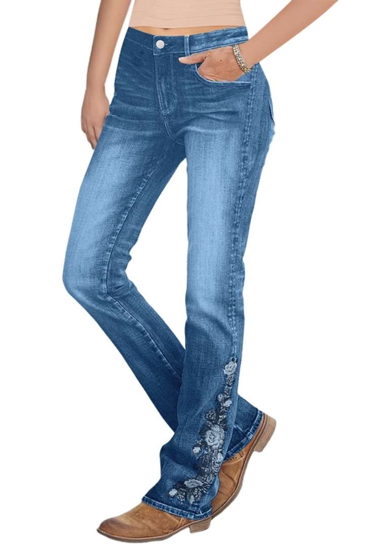 Flamingo - Flower Denim Broek