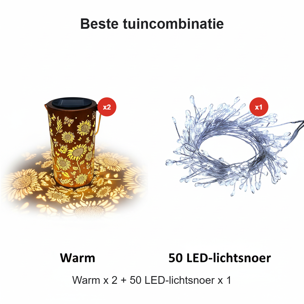 š„SPECIALE AANBIEDING 49% KORTING-šKleurrijke zonne-energie tuinlantaarn met zonnebloemmotief