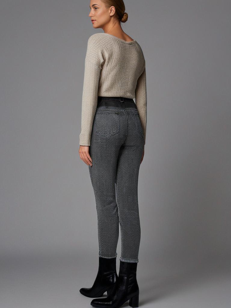 Fleece Denim Broek - 1+1 Gratis!