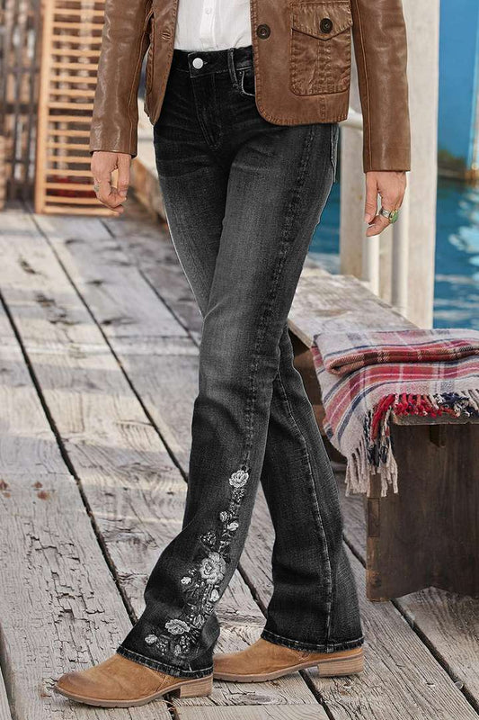 Flamingo - Flower Denim Broek