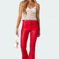 Mila Leren Flare Broek - 1+1 Gratis