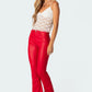 Mila Leren Flare Broek - 1+1 Gratis