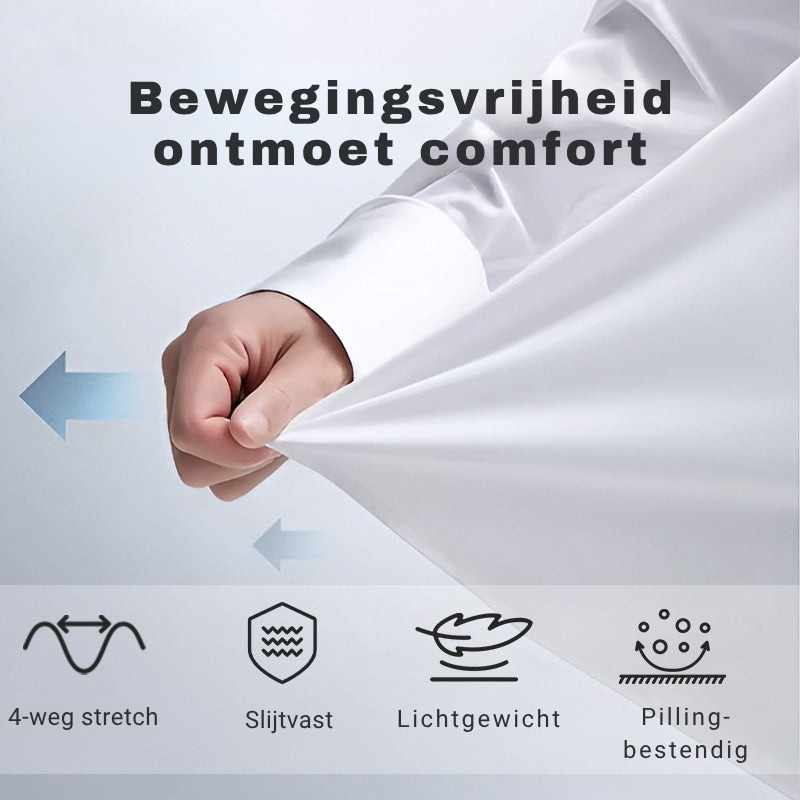 Anti Kreuk Stretch Overhemd - 1+1 Gratis